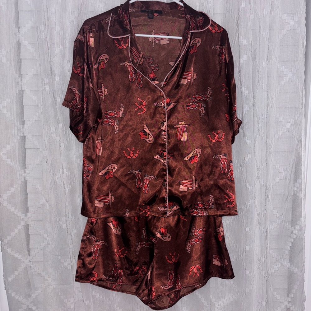 Satin Western Pajama Set